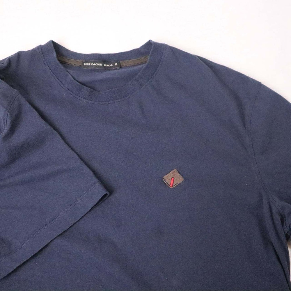 Purificación García Navy Crewneck‎ T-Shirt – Men's M Luxury Cotton Shirt - Picture 4 of 7